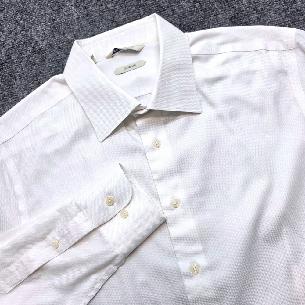 SuitSupply White Traveller Shirt Extra Slim Fit 16.5 42L Long Sleeve Dress Shirt